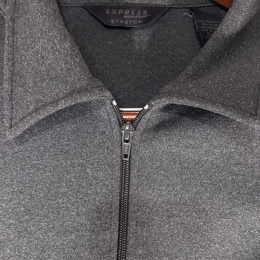 Express Black Cropped Bomber Jacket with Classic Collar - Picture 9 of 12